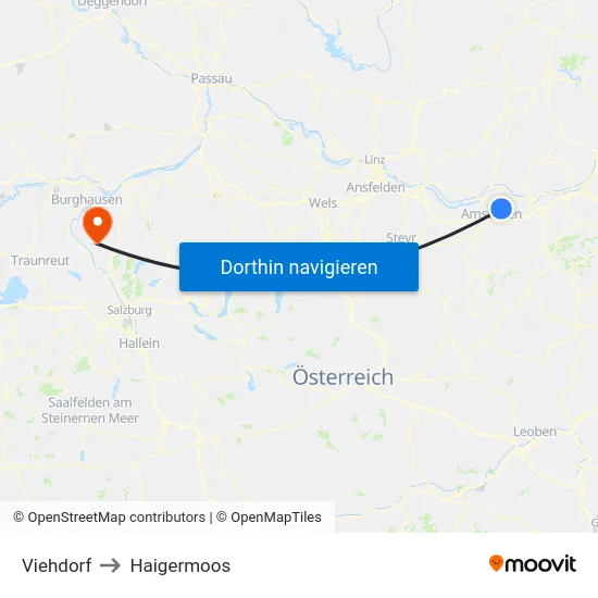 Viehdorf to Haigermoos map