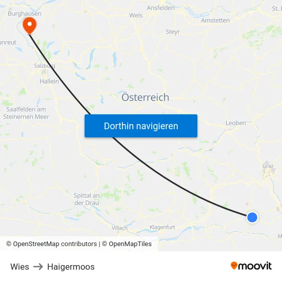 Wies to Haigermoos map