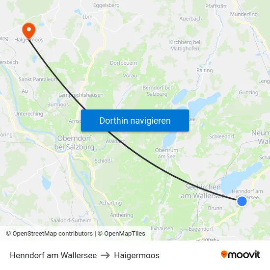 Henndorf am Wallersee to Haigermoos map
