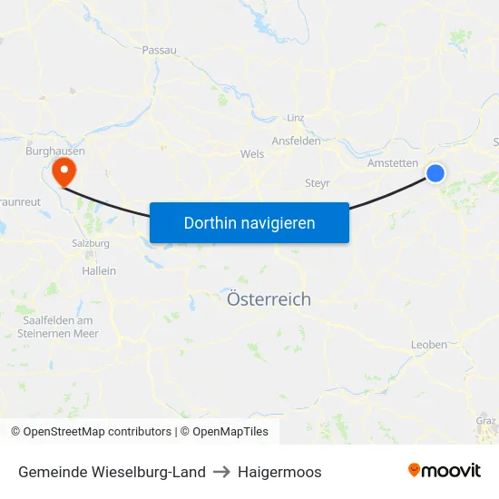 Gemeinde Wieselburg-Land to Haigermoos map