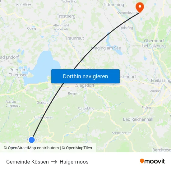 Gemeinde Kössen to Haigermoos map