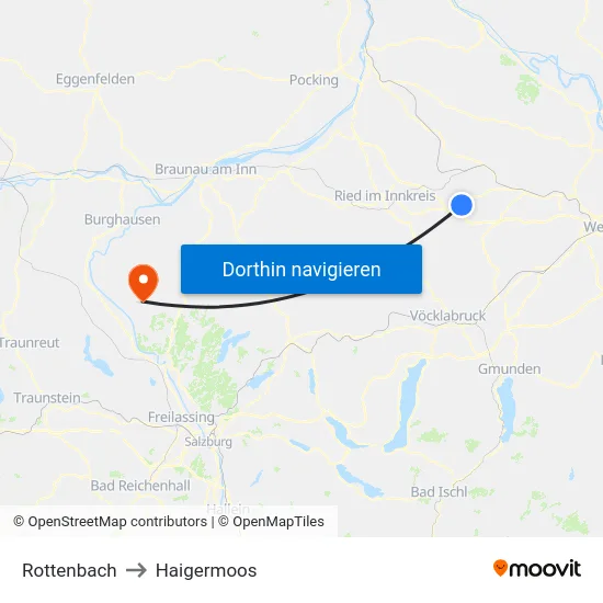 Rottenbach to Haigermoos map