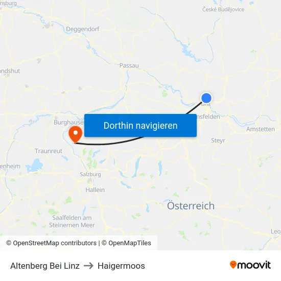 Altenberg Bei Linz to Haigermoos map