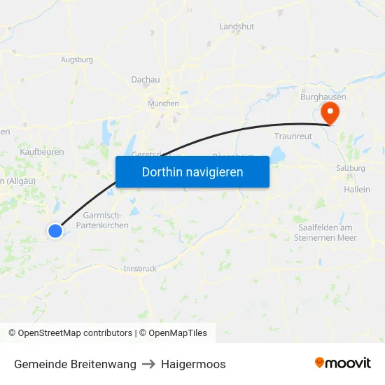 Gemeinde Breitenwang to Haigermoos map