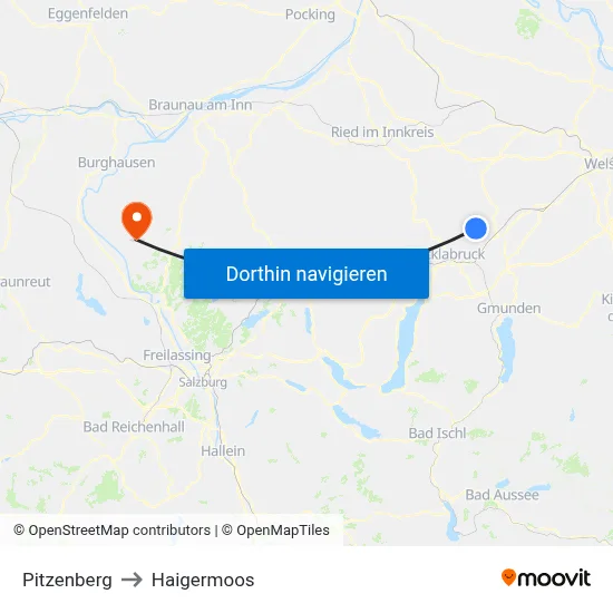 Pitzenberg to Haigermoos map
