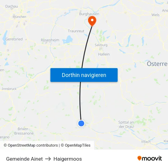 Gemeinde Ainet to Haigermoos map