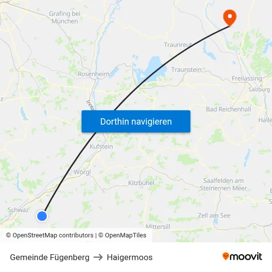 Gemeinde Fügenberg to Haigermoos map