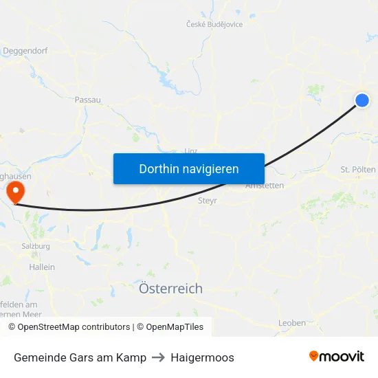 Gemeinde Gars am Kamp to Haigermoos map