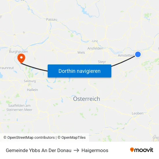 Gemeinde Ybbs An Der Donau to Haigermoos map