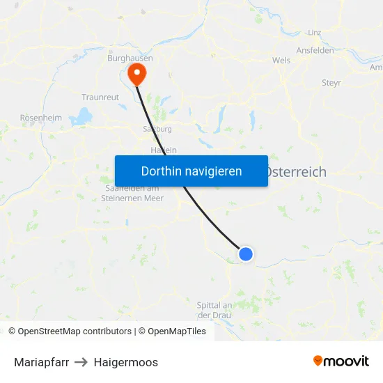 Mariapfarr to Haigermoos map