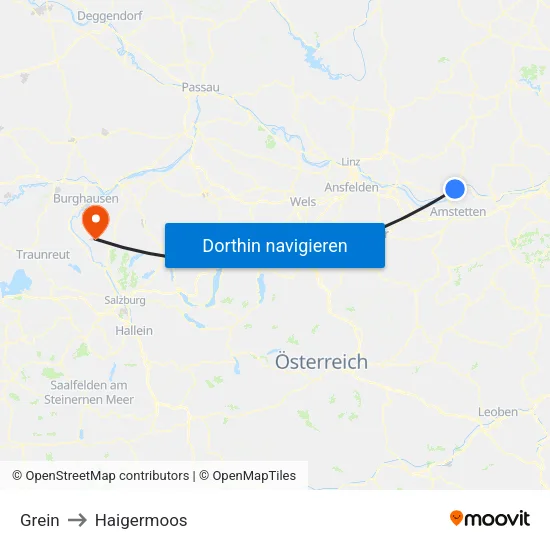 Grein to Haigermoos map