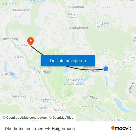 Oberhofen am Irrsee to Haigermoos map