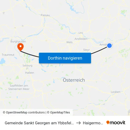 Gemeinde Sankt Georgen am Ybbsfelde to Haigermoos map
