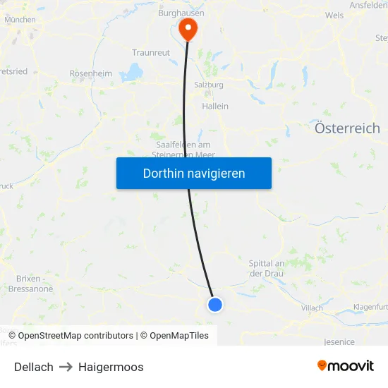 Dellach to Haigermoos map