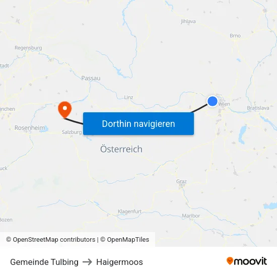 Gemeinde Tulbing to Haigermoos map