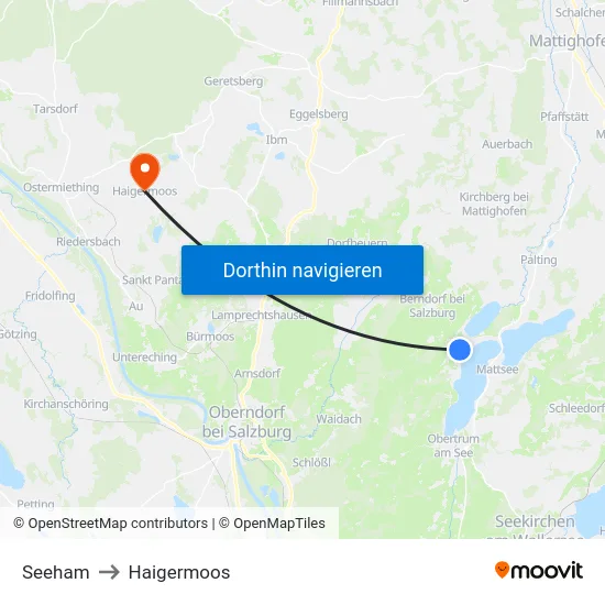 Seeham to Haigermoos map