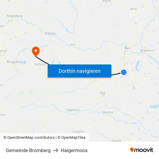 Gemeinde Bromberg to Haigermoos map