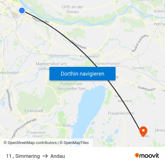 11., Simmering to Andau map