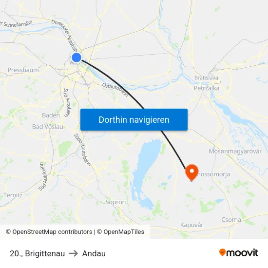 20., Brigittenau to Andau map