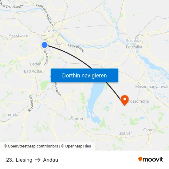 23., Liesing to Andau map