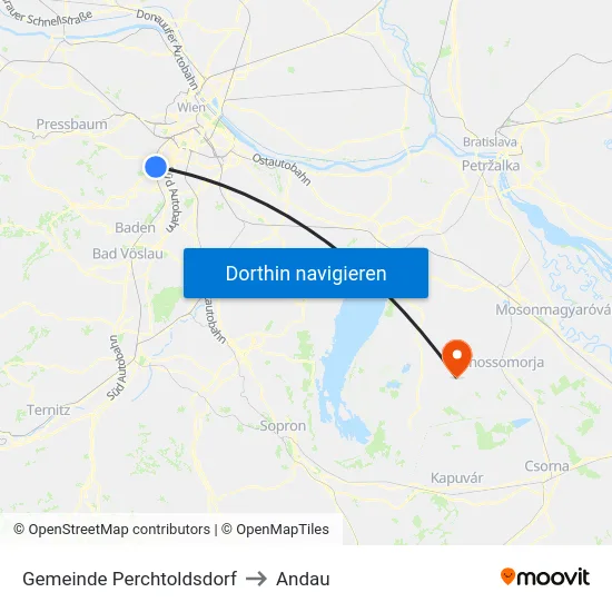 Gemeinde Perchtoldsdorf to Andau map