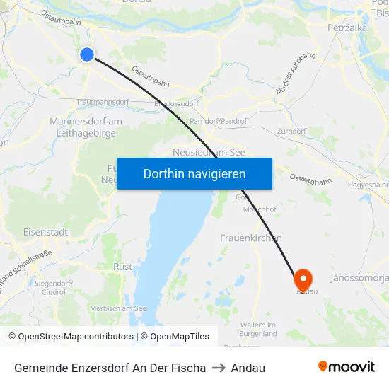 Gemeinde Enzersdorf An Der Fischa to Andau map