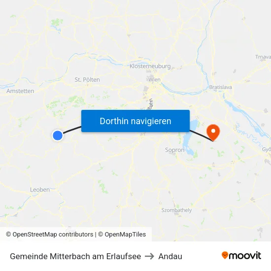 Gemeinde Mitterbach am Erlaufsee to Andau map