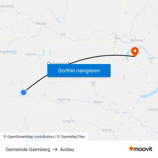 Gemeinde Gaimberg to Andau map