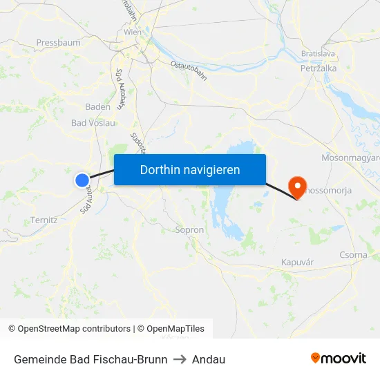 Gemeinde Bad Fischau-Brunn to Andau map