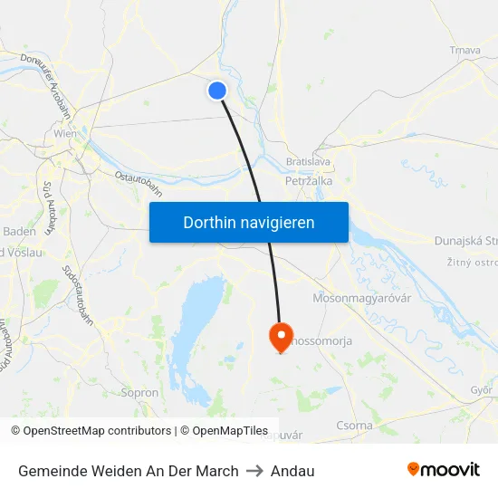 Gemeinde Weiden An Der March to Andau map