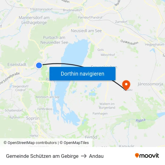 Gemeinde Schützen am Gebirge to Andau map