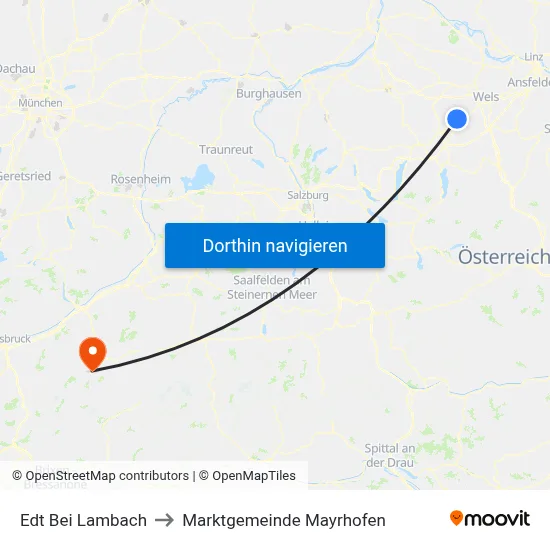 Edt Bei Lambach to Marktgemeinde Mayrhofen map