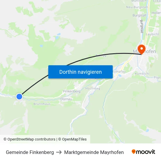 Gemeinde Finkenberg to Marktgemeinde Mayrhofen map
