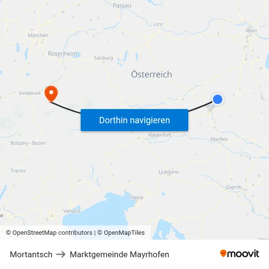 Mortantsch to Marktgemeinde Mayrhofen map