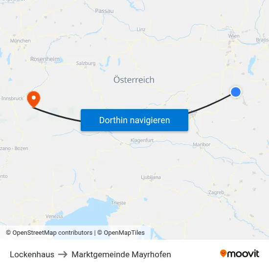 Lockenhaus to Marktgemeinde Mayrhofen map