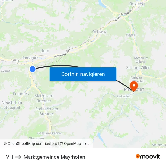 Vill to Marktgemeinde Mayrhofen map