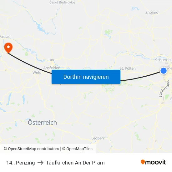 14., Penzing to Taufkirchen An Der Pram map