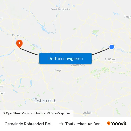 Gemeinde Rohrendorf Bei Krems to Taufkirchen An Der Pram map