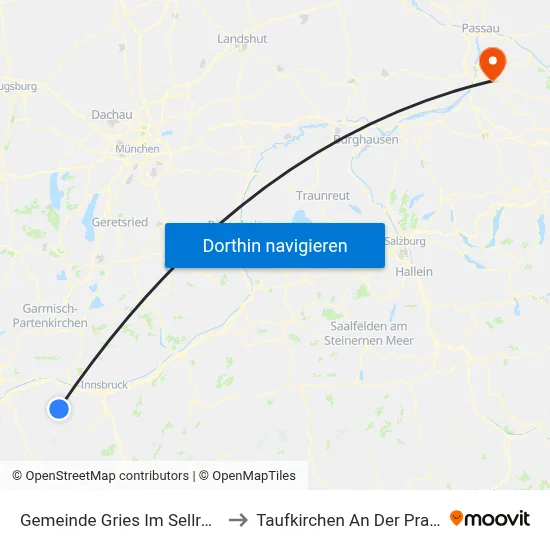 Gemeinde Gries Im Sellrain to Taufkirchen An Der Pram map