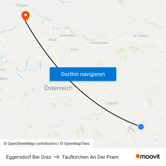 Eggersdorf Bei Graz to Taufkirchen An Der Pram map