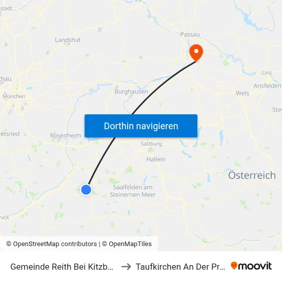 Gemeinde Reith Bei Kitzbühel to Taufkirchen An Der Pram map