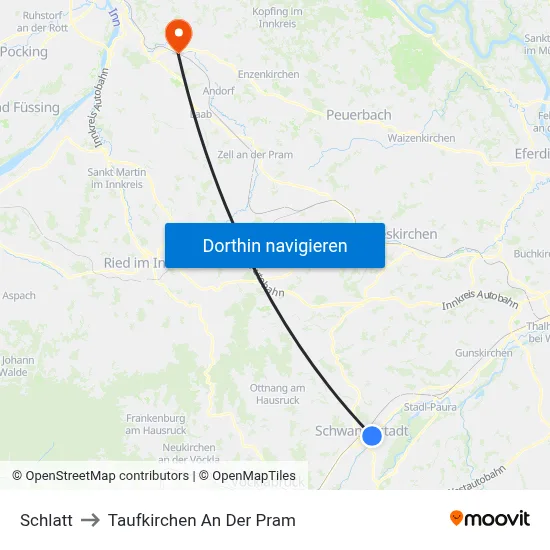 Schlatt to Taufkirchen An Der Pram map