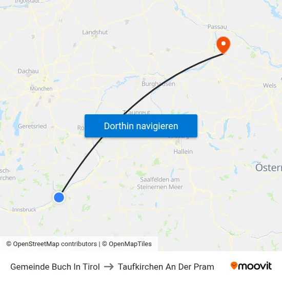 Gemeinde Buch In Tirol to Taufkirchen An Der Pram map