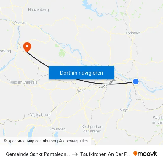 Gemeinde Sankt Pantaleon-Erla to Taufkirchen An Der Pram map