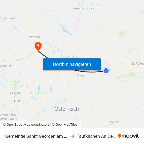 Gemeinde Sankt Georgen am Ybbsfelde to Taufkirchen An Der Pram map