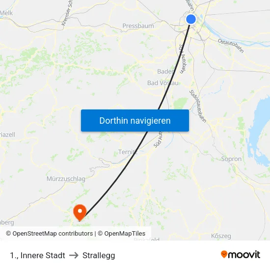 1., Innere Stadt to Strallegg map