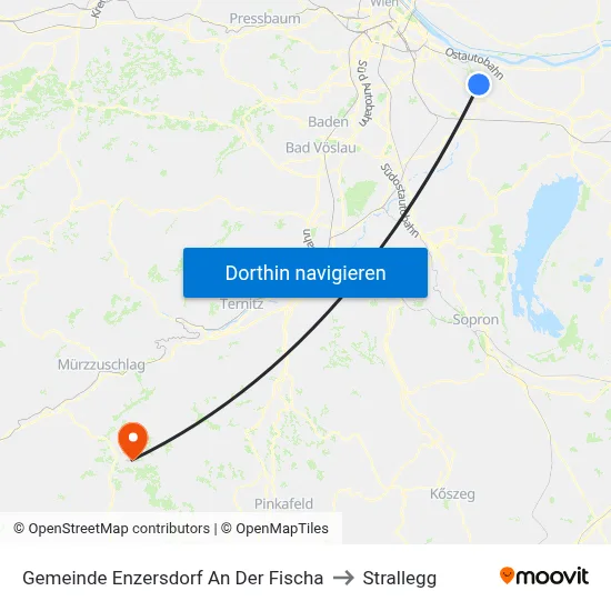 Gemeinde Enzersdorf An Der Fischa to Strallegg map