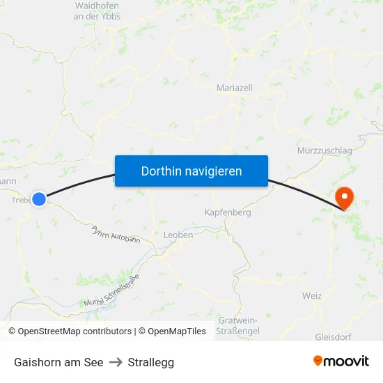 Gaishorn am See to Strallegg map