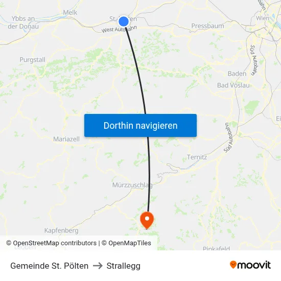 Gemeinde St. Pölten to Strallegg map