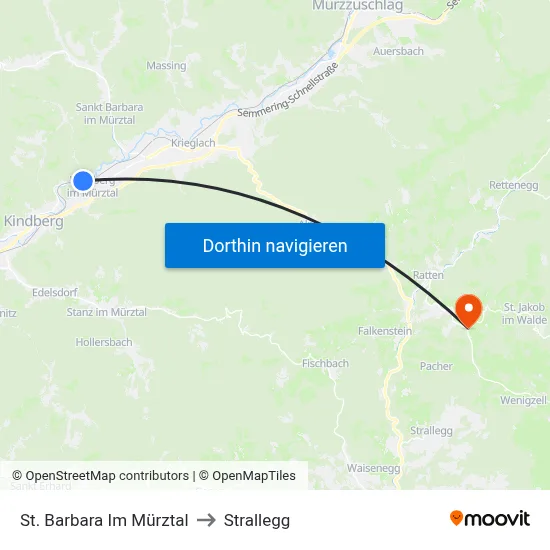 St. Barbara Im Mürztal to Strallegg map